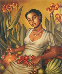 Enrique Grau Araújo (Panamá 1920 – Bogotá 2004), La mulata cartagenera, 1940, Oil on canvas 71 x 60.8 cm, Collection of the Museo Nacional de Colombia